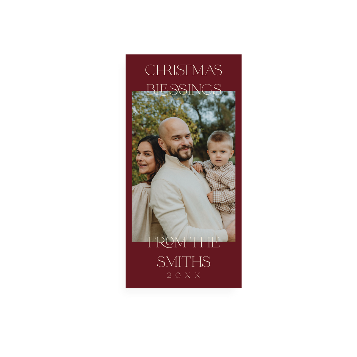 Red Christmas Blessings Card front