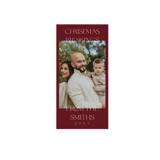 Red Christmas Blessings Card front