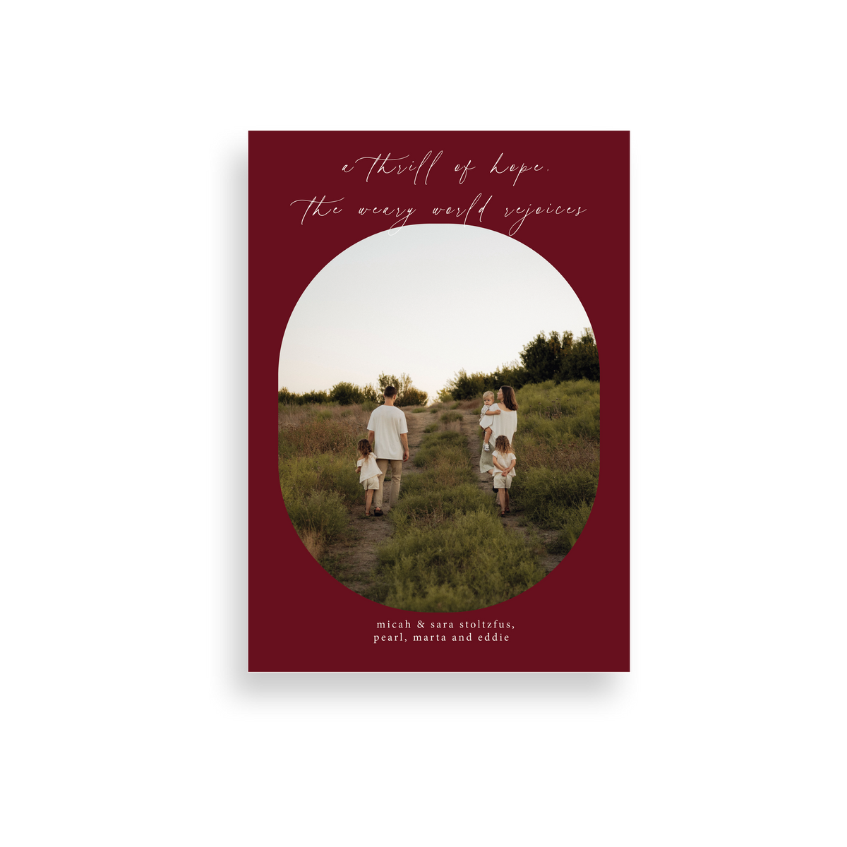 Red Oval Frame Christmas Card front