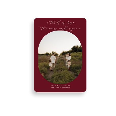 Red Oval Frame Christmas Card with rounded corners