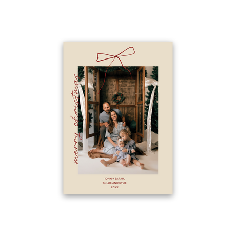 Red Bow Christmas Card front