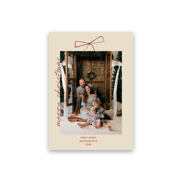 Red Bow Christmas Card front