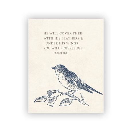 Under His Wings printable psalm