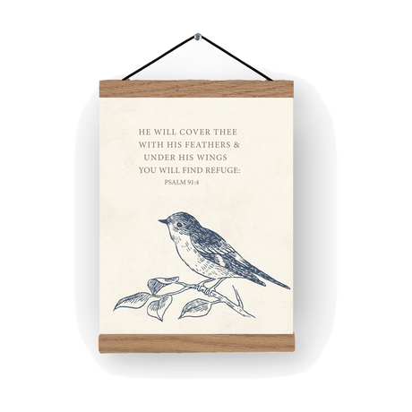 Under His Wings print and hanger
