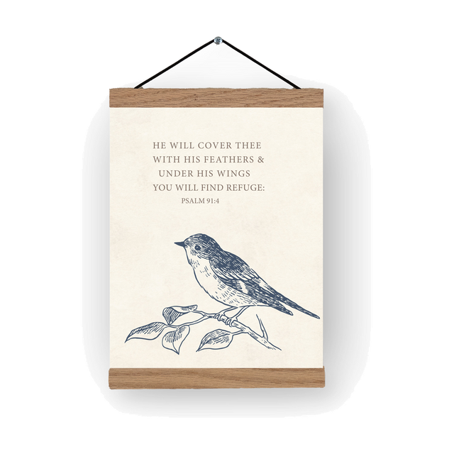 Under His Wings print and hanger