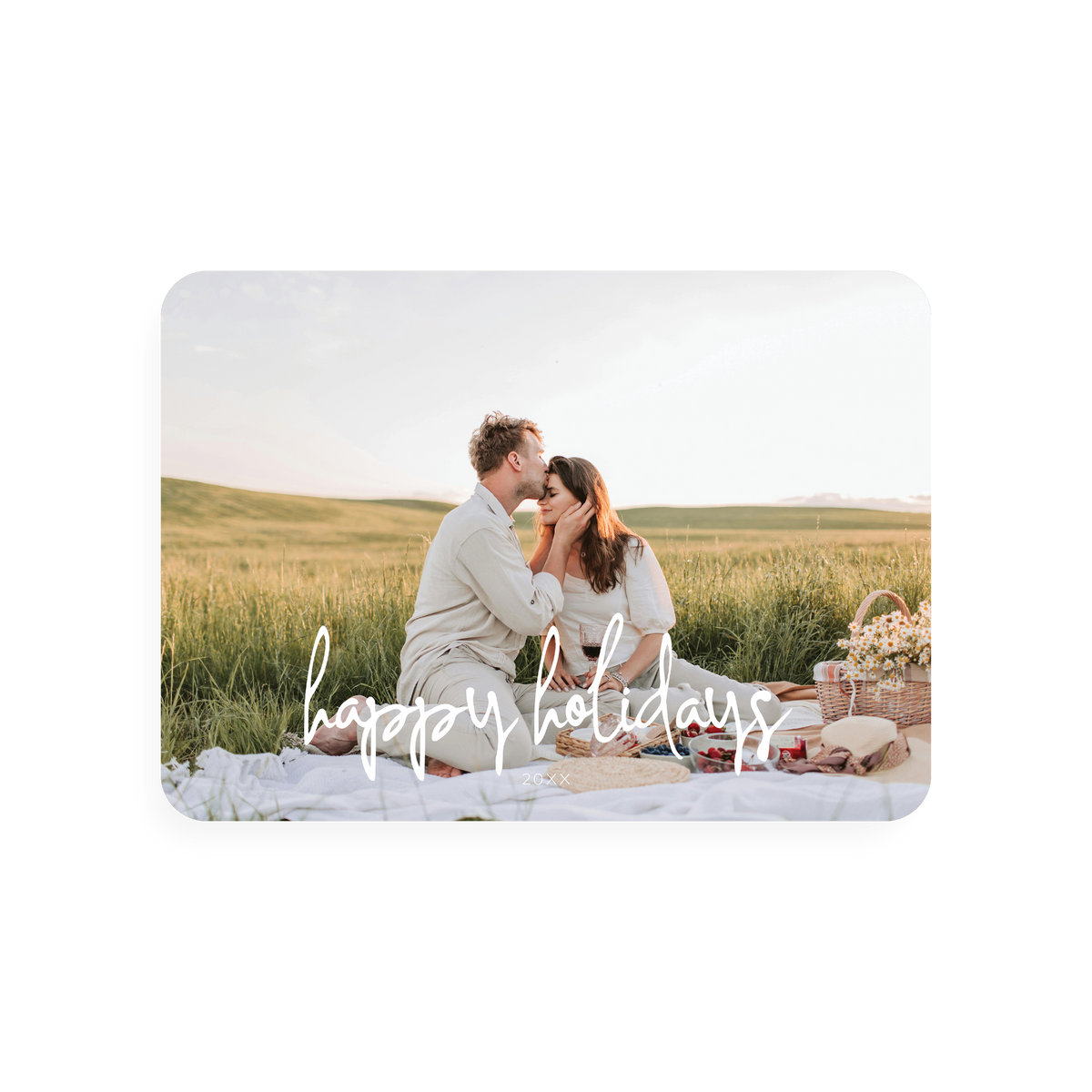 Simple Horizontal Holiday Card - rounded corners