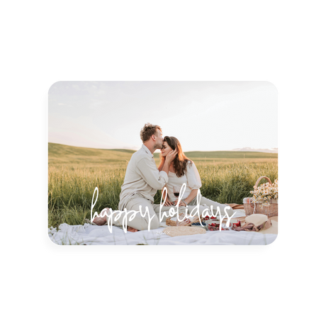 Simple Horizontal Holiday Card - rounded corners