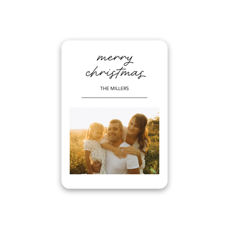 Simple Half Photo Christmas Card with rounded corners
