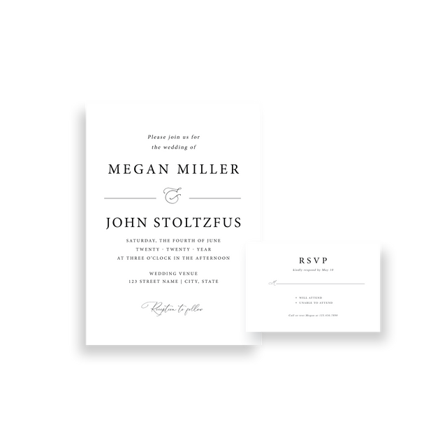 simplistic white invitation