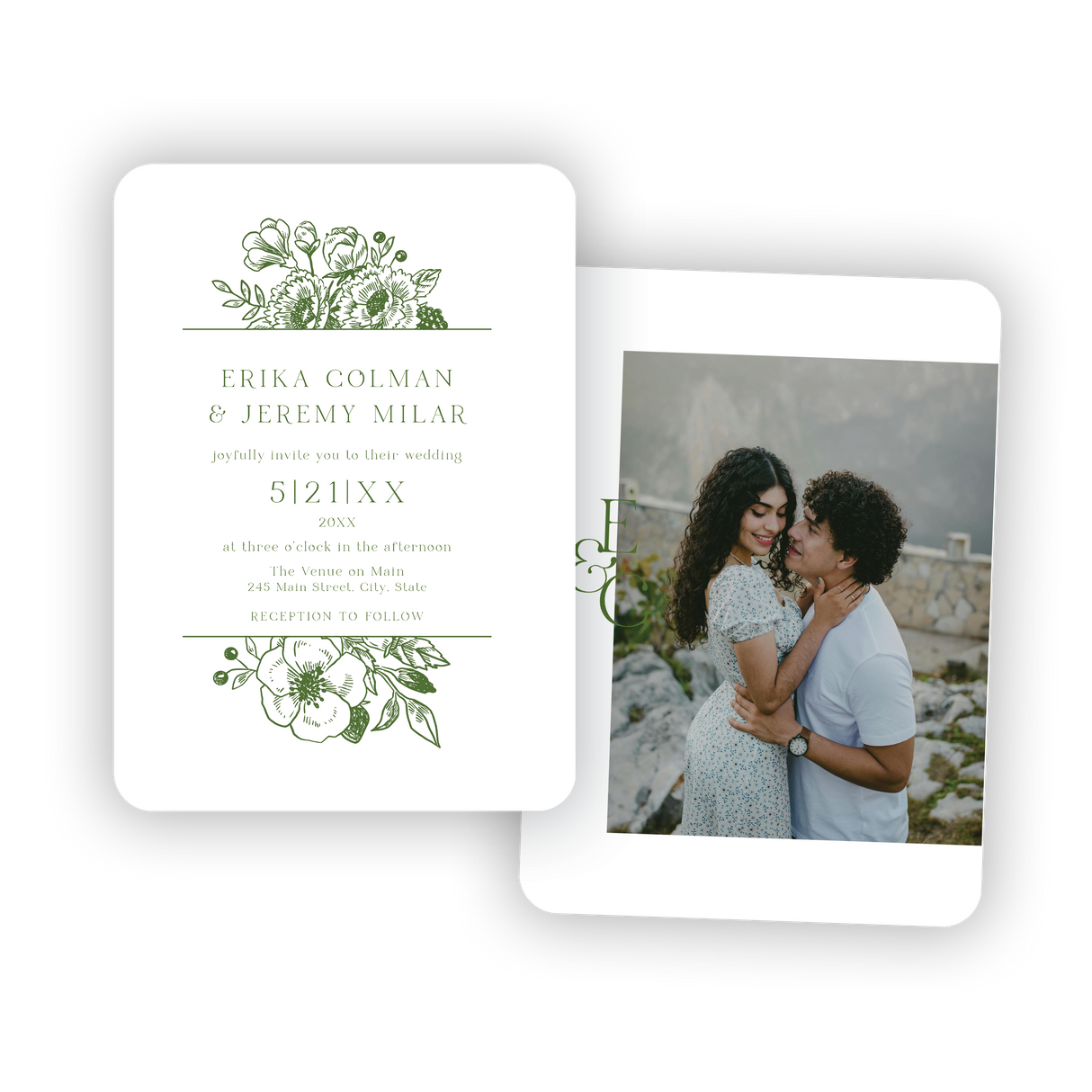spring pink invitation rounded