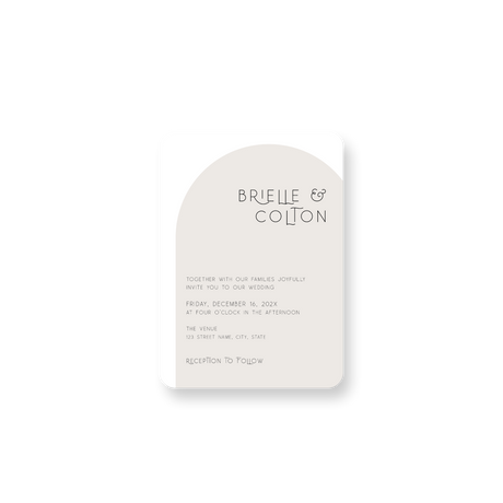 tan arch invitation rounded