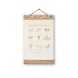 Think On These Things 11x17 print with wooden magnetic hanger