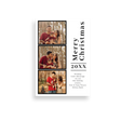 Three Photo Black Frame Christmas Card front