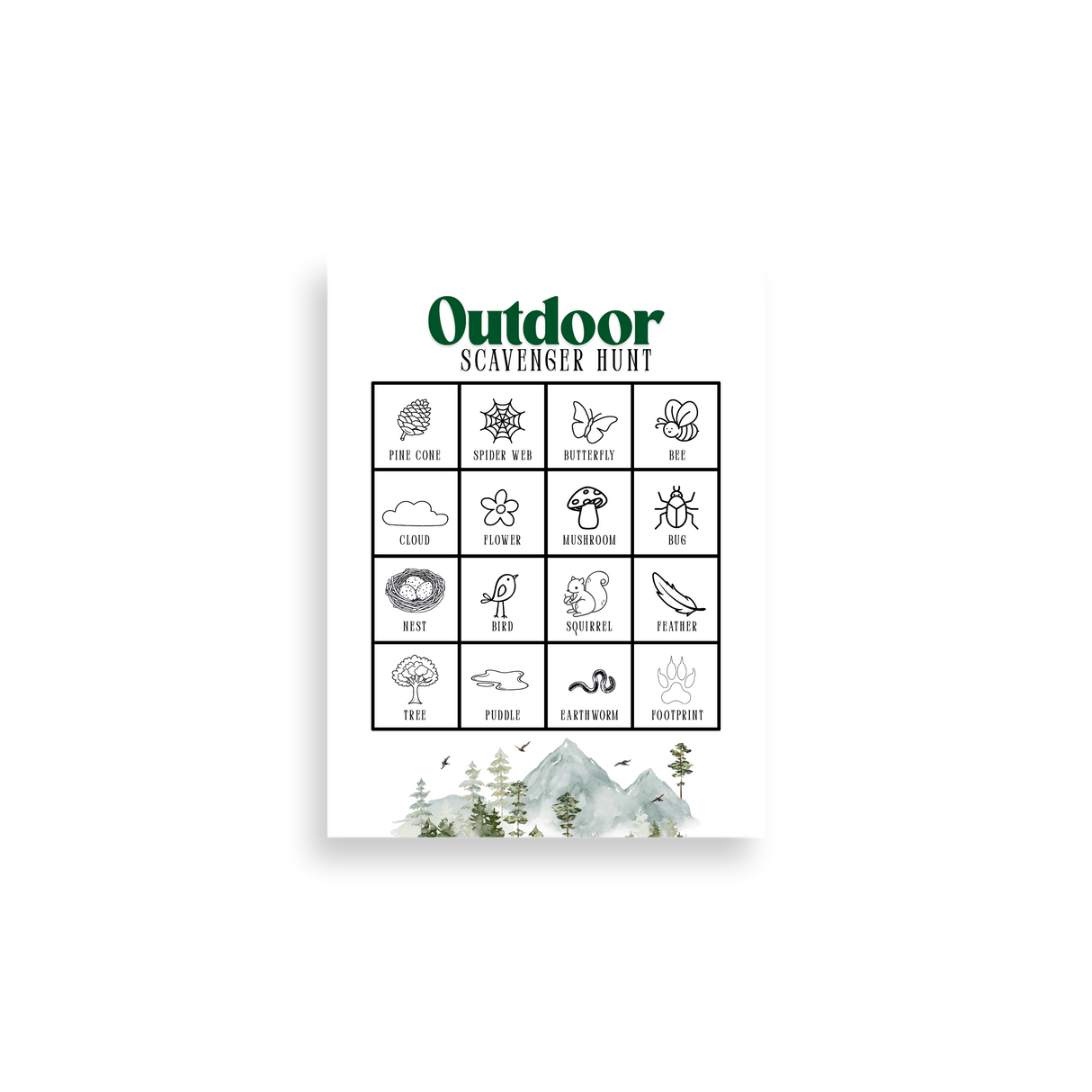 Outdoor Scavenger Hunt | FREE Kid's Printable