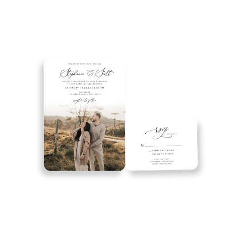 timeless white invitation rounded