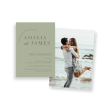 two toned green invitation