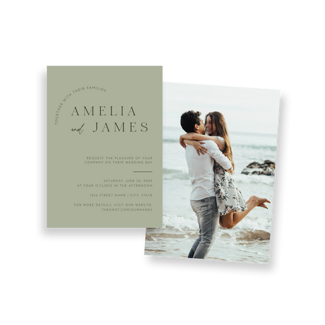 two toned green invitation