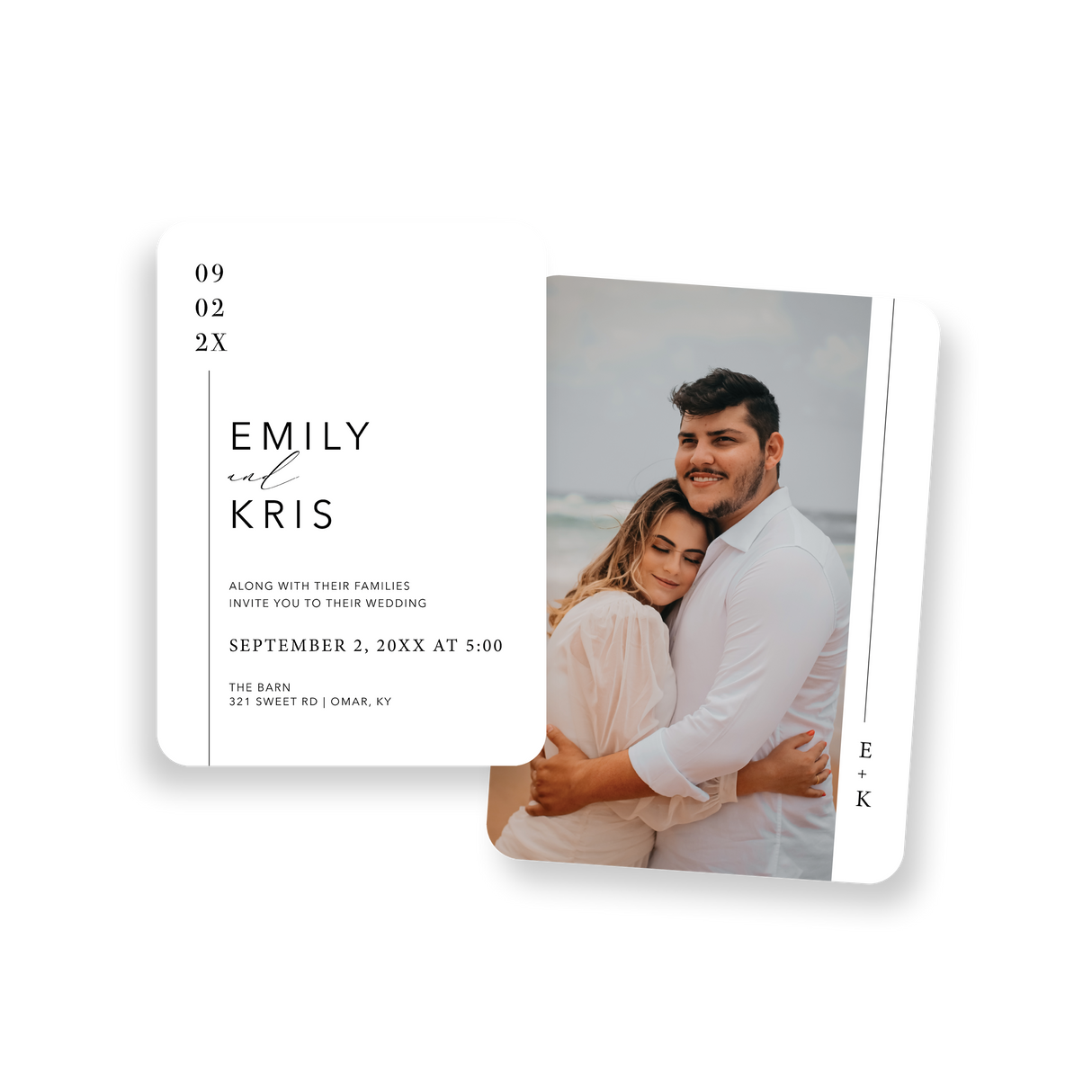 vertical line invitation rounded